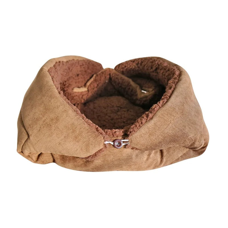 panier pour chat marron sherpa confortable