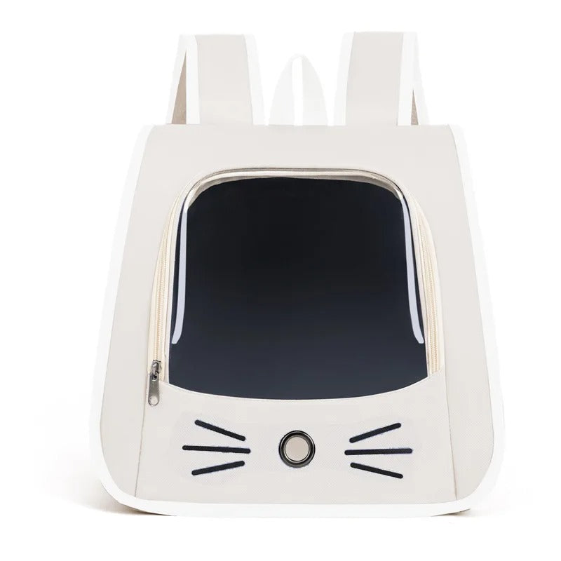 Sac à dos pour chat blanc – vue de face coloris vif