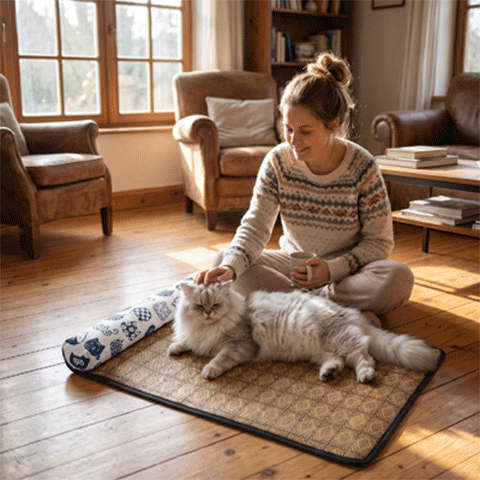 Tapis Rafraîchissant pour Chat | Fraîcheur Naturelle 4 Saisons