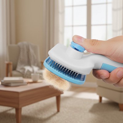 Bouton d’éjection des poils de la brosse autonettoyante

