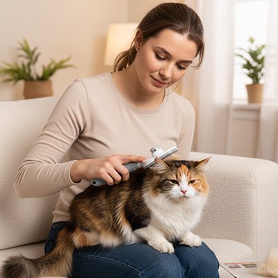 Brosse pour chat anti-nœuds avec picots doux
