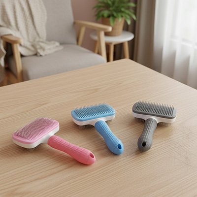 Brosse de toilettage pour chat avec poignée ergonomique
