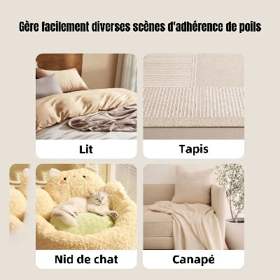Brosse anti poil à haute adhérence – capture les poils incrustés dans le tissu