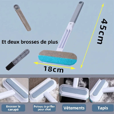 Brosse anti poil efficace sur tapis et moquette – élimine les poils de chat