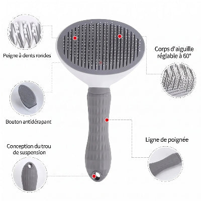Caractéristiques de la brosse de massage pour chat