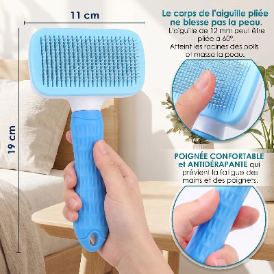 Dimensions de la brosse pour chat anti-nœuds
