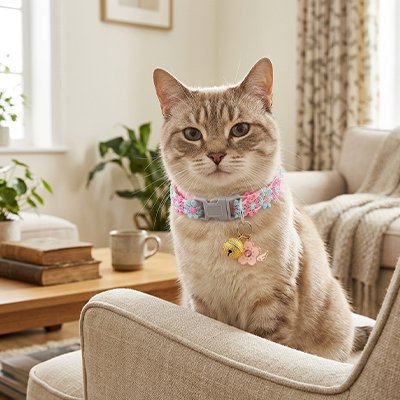 Réglage collier chat ajustable - deux doigts entre le collier et le cou