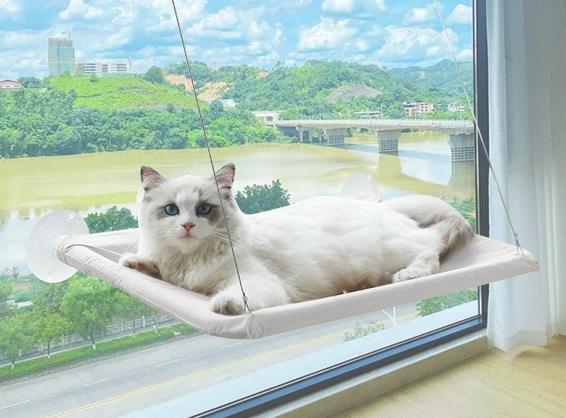 Hamac chat fenêtre à ventouses – coloris gris