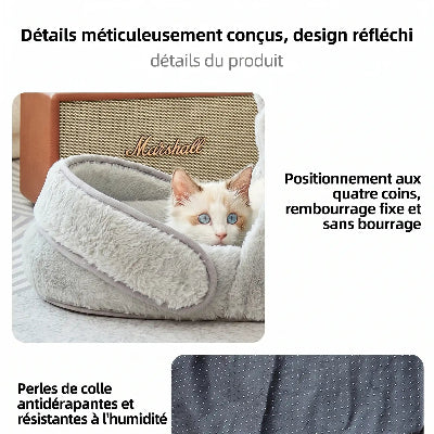 Panier Chat Requin | Cocon Modulable 2-en-1 – Grotte & Lit