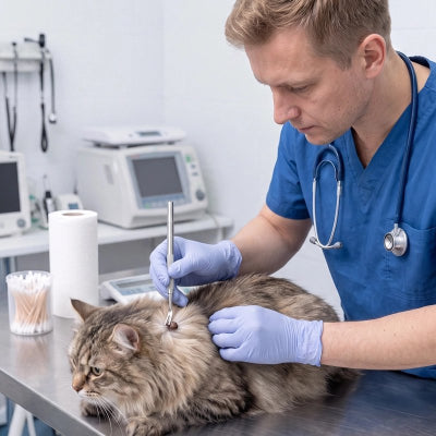 Pince à tique adaptée aux animaux au pelage épais

