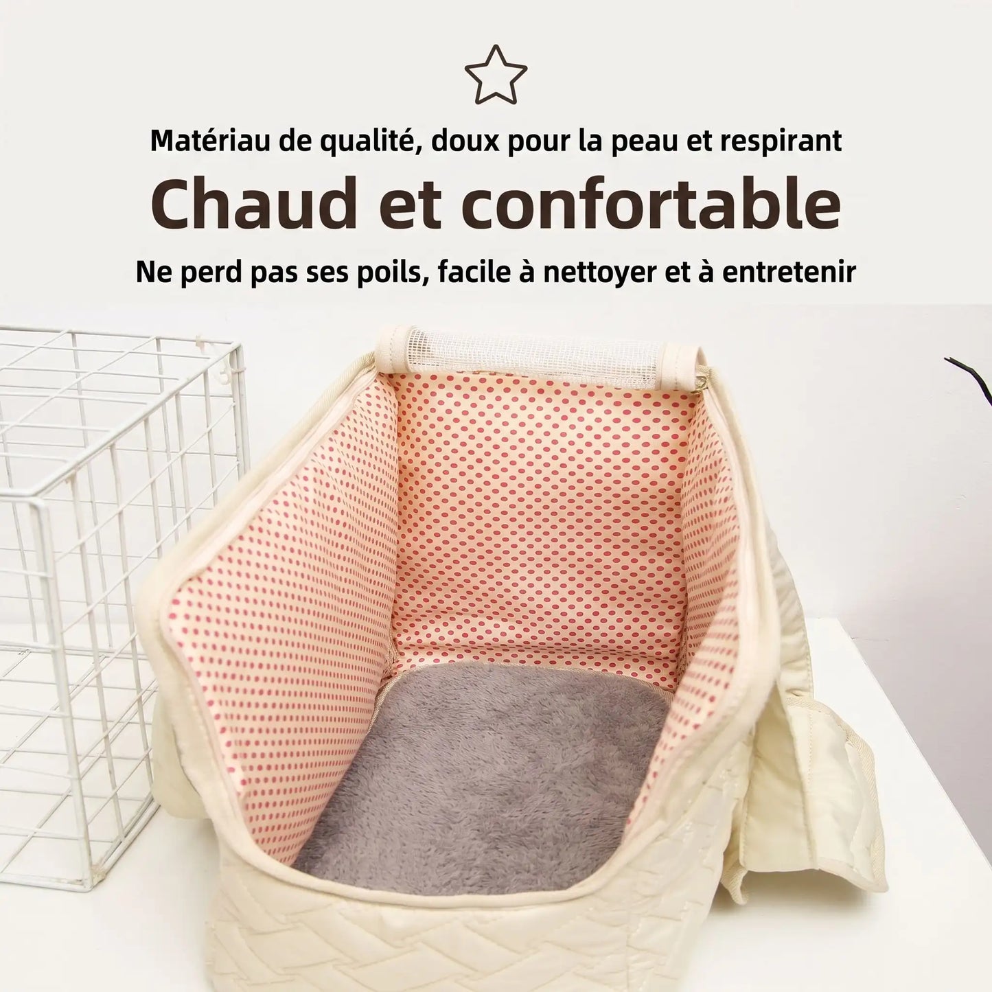 Sac de Transport Chat Matelassé | Discret & Élégant