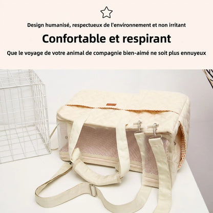 Sac de Transport Chat Matelassé | Discret & Élégant