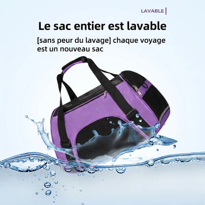 Sac transport chat entièrement lavable - matériau résistant à l'eau et facile d'entretien