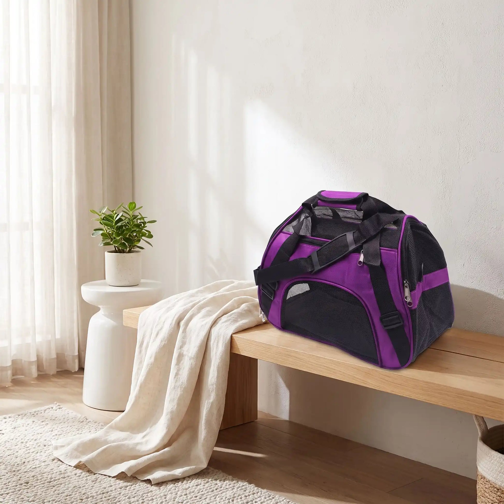 Sac transport chat mesh respirant grand format - coloris violet
