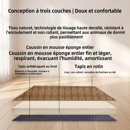 Tapis Rafraîchissant pour Chat | Fraîcheur Naturelle 4 Saisons