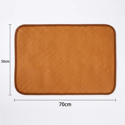 Tapis Rafraîchissant pour Chat | Confort Été – Bambou & Rotin
