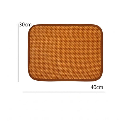 Tapis Rafraîchissant pour Chat | Confort Été – Bambou & Rotin
