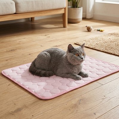 Tapis rafraîchissant chat tissu lavable en machine – entretien hygiénique facile