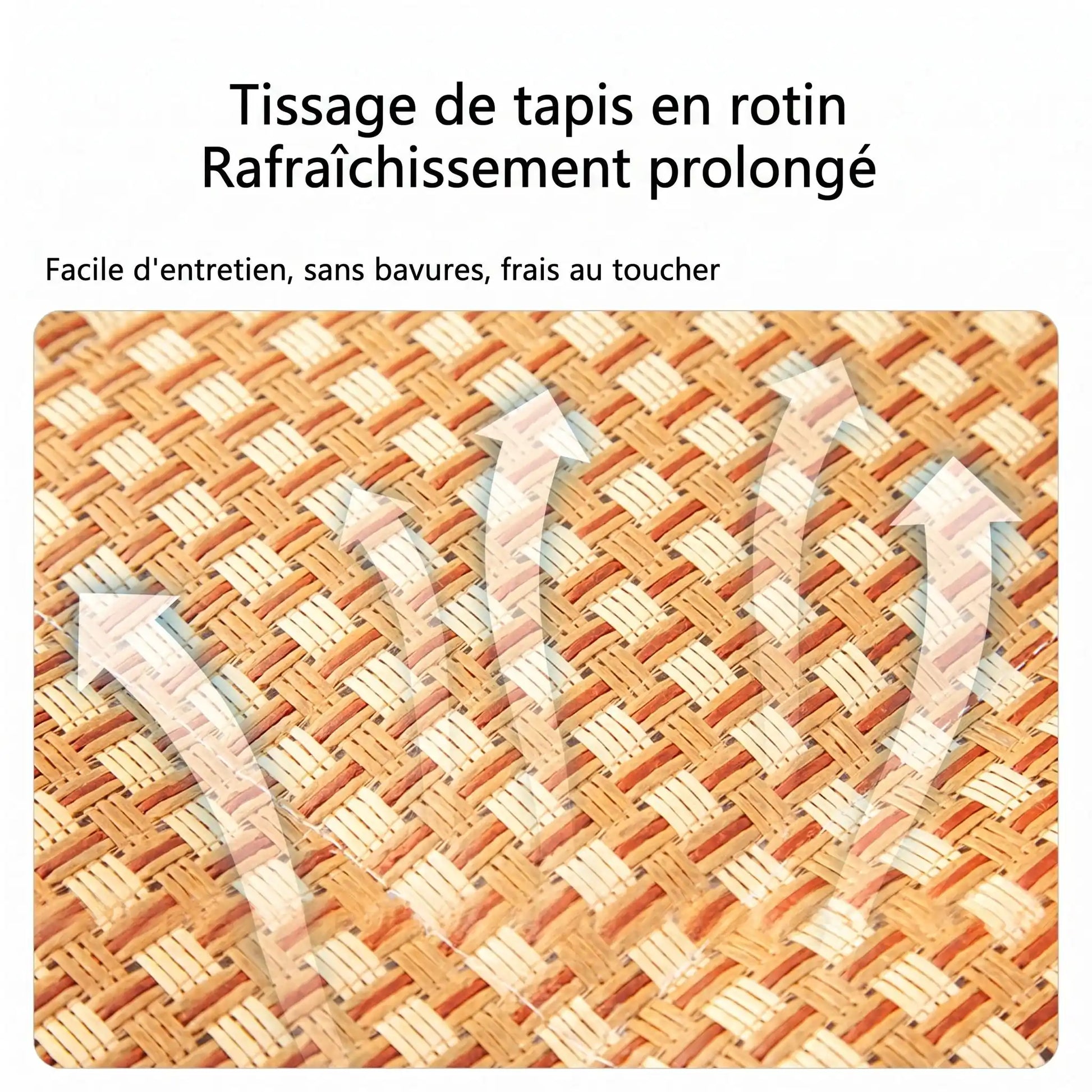 Détail de la surface tissée en bambou du tapis rafraîchissant pour chat